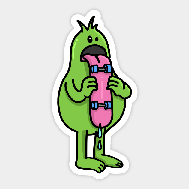 Skateboard Monster Big Tongue Skateboarding Gift Sticker by Mesyo